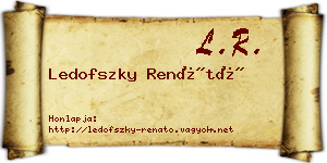 Ledofszky Renátó névjegykártya
